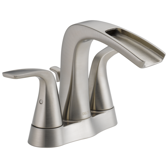 Delta Tolva Two Handle Centerset Bathroom Faucet in Stainless Steel, 25724LF-SS-ECO, MRSP: $235.1, FINAL PRICE: $ + TAX