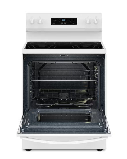 Whirlpool 30-in Glass Top 5 burners 5.3-cu ft Freestanding Electric Range ( White )