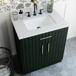 Summit Lane Buntz 30-in Green Undermount Single Sink Bathroom Vanity with White Quartz Top, SL30BZV, [FB230], MSRP: $1,289.00, Final Price: $449.99 + Tax