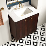 Summit Lane Esterhaus 30-in Brown Undermount Single Sink Bathroom Vanity with White Lightly Veined Quartz Top, SL30EHV, [FB235], MSRP: $1,110.00, Final Price: $449.99 + Tax ** ASSEMBLY REQUIRED **