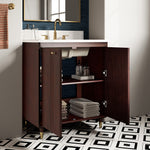 Summit Lane Esterhaus 30-in Brown Undermount Single Sink Bathroom Vanity with White Lightly Veined Quartz Top, SL30EHV, [FB235], MSRP: $1,110.00, Final Price: $449.99 + Tax ** ASSEMBLY REQUIRED **