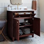 Summit Lane Flaherty 36-in Espresso Undermount Single Sink Bathroom Vanity with White Lightly Veined Quartz Top, SL36FLV, [FB240], MSRP: $1,329.00, Final Price: $549.99 + Tax