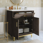 Summit Lane Fletcher 36-in Charcoal Undermount Single Sink Bathroom Vanity with White Lightly Veined Quartz Top, SL36FCV, [FB242], MSRP: $1,374.85, Final Price: $549.99 + Tax