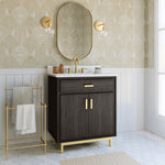 Summit Lane Fletcher 36-in Charcoal Undermount Single Sink Bathroom Vanity with White Lightly Veined Quartz Top, SL36FCV, [FB242], MSRP: $1,374.85, Final Price: $549.99 + Tax