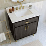 Summit Lane Fletcher 36-in Charcoal Undermount Single Sink Bathroom Vanity with White Lightly Veined Quartz Top, SL36FCV, [FB242], MSRP: $1,374.85, Final Price: $549.99 + Tax
