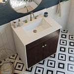 Summit Lane Larue 30-in Bright White/Cherry Undermount Single Sink Bathroom Vanity with White Quartz Top, SL30LRV, [FB245], MSRP: $1,329.00, Final Price: $449.99 + Tax