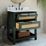 Summit Lane Thurston 36-in Green Undermount Single Sink Bathroom Vanity with White Lightly Veined Quartz Top, SL36TTV, [FB250], MSRP: $1,569.00, Final Price: $549.99 + Tax