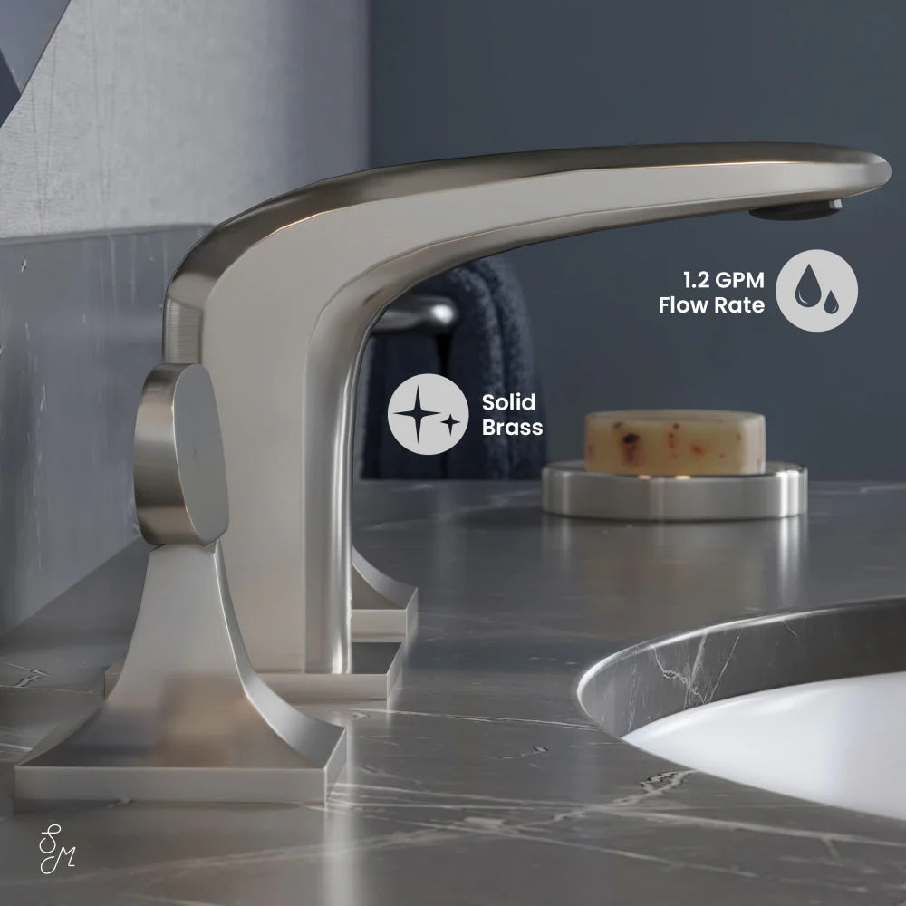 Swiss Madison Chateau  Widespread Faucet in Brushed Nickel, SM-BF02BN, MSRP: $239.88, FINAL  PRICE: $79.99 + TAX