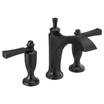 Delta Dorval Two Handle Widespread Bathroom Faucet In Matte Black, 3556-BLMPU-DST