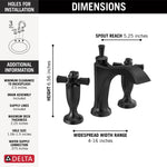 Delta Dorval Two Handle Widespread Bathroom Faucet in Matte Black, 3557-BLMPU-DST