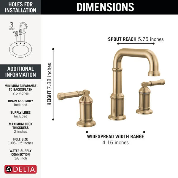 Broderick Two Handle Widespread Bathroom Faucet