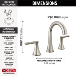 Delta Greydon Two Handle Widespread in Spotshield Brushed Nickel, 35860LF-SP