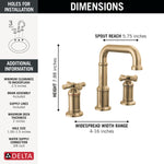 Delta Broderick Two Handle Widespread Bathroom Faucet in Lumicoat Champagne Bronze, 3587-CZ-PR-DST