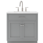 Grove Collection 36-Inch Single Sink Shaker Vanity in Gray with Quartz Countertop, ** NO BACKSPLASH ** SK36GWQ, FINAL PRICE: $499.99 + TAX [FBM-109]