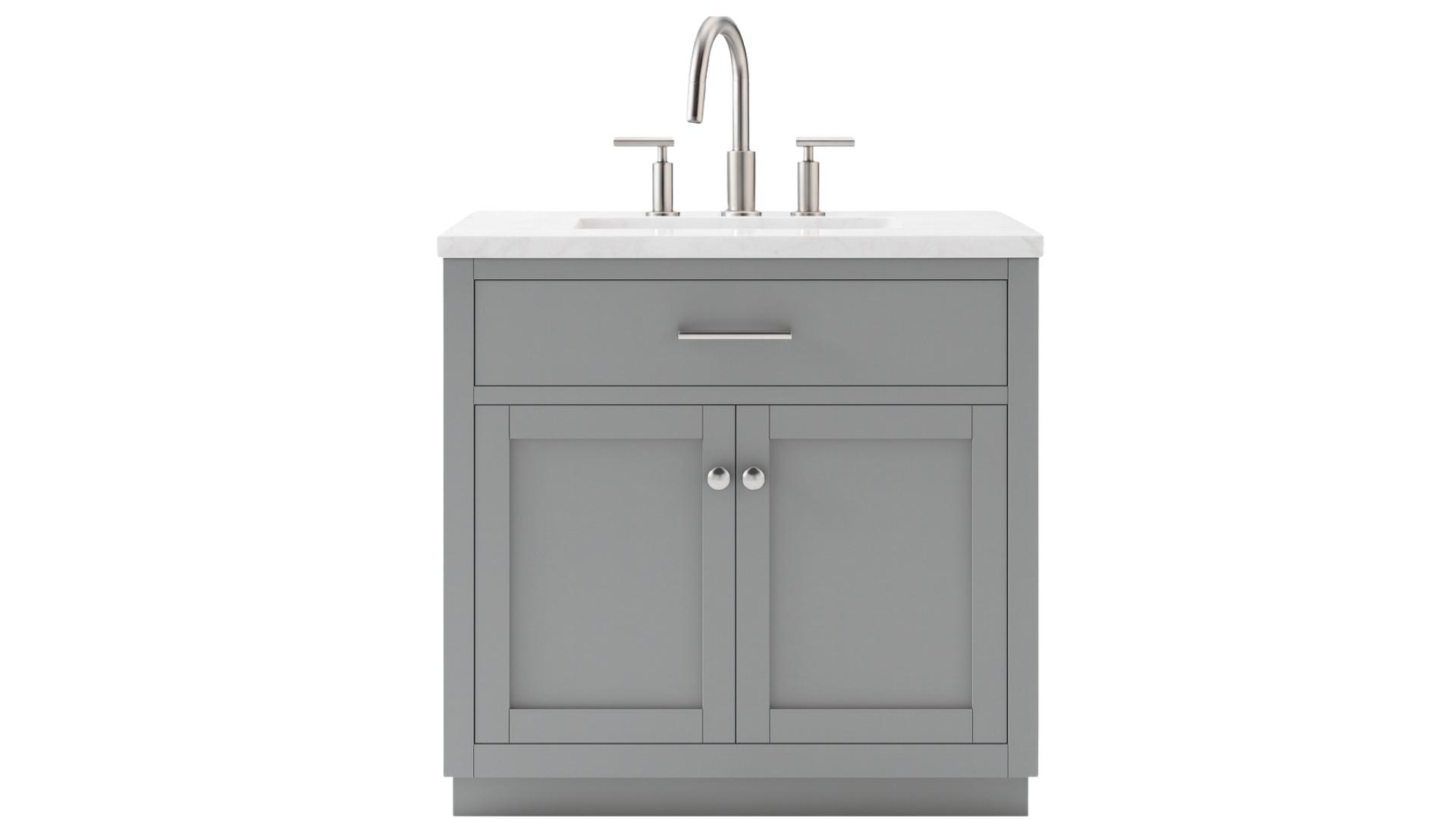 Grove Collection 36-Inch Single Sink Shaker Vanity in Gray with Quartz Countertop, ** NO BACKSPLASH ** SK36GWQ, FINAL PRICE: $499.99 + TAX [FBM-109]