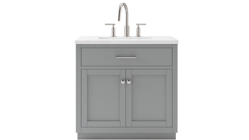 Grove Collection 36-Inch Single Sink Shaker Vanity in Gray with Quartz Countertop, ** NO BACKSPLASH ** SK36GWQ, FINAL PRICE: $499.99 + TAX [FBM-109]