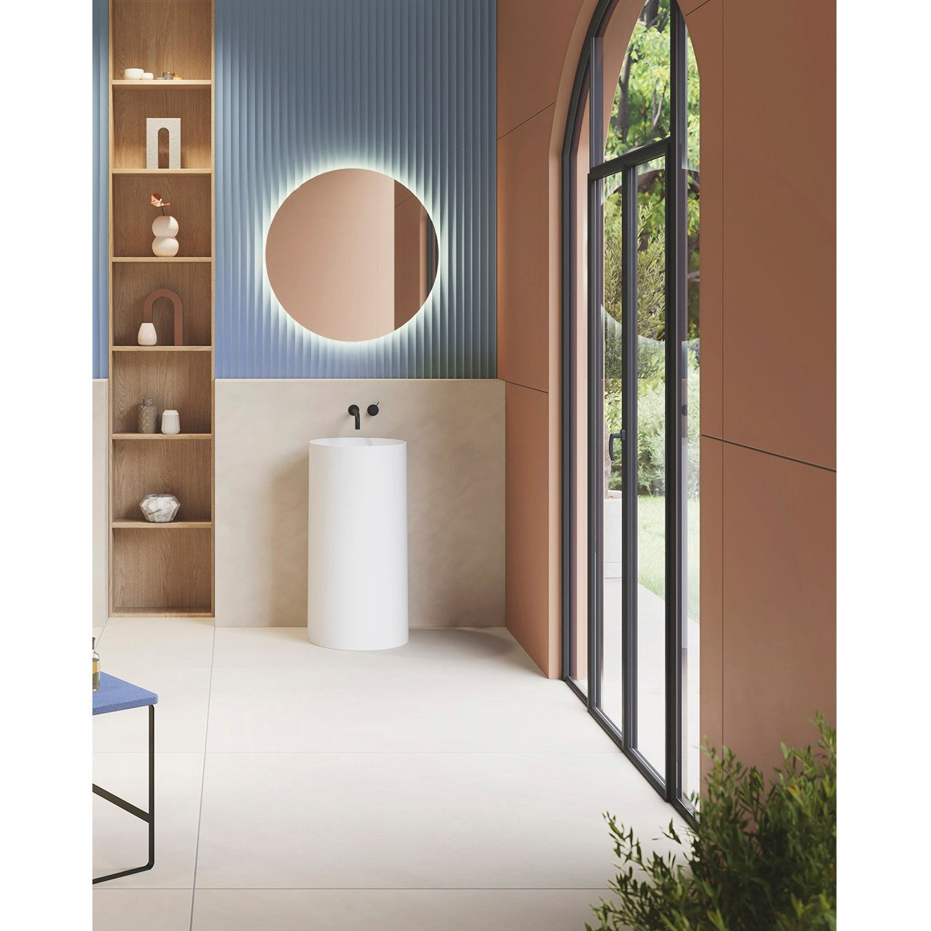 Acquabella Hoya Circle Freestanding Totem Sink 17x17 in Snow White, HO17SW, Retail: $2400, FINAL PRICE: $799.99 + TAX