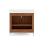 Summit Lane Bates 36-in Light Oak Single Sink Bathroom Vanity with White Lightly Veined Quartz Top, SL36BTV, [FB227], MSRP: $1,366.78, Final Price: $549.99 + Tax** ASSEMBLY REQUIRED **