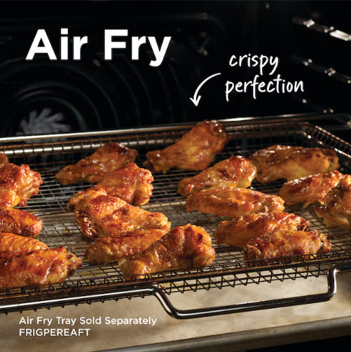 Frigidaire Gallery 30-in Glass Top 5 burners 6.2-cu ft Air Fry Convection Oven Slide-In Electric Range ( Fingerprint Resistant Stainless Steel )