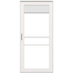Larson Platinum 32-in x 81-in White Linen Aluminum Left-hand Outswing/Right Hinge Storm Door Full-view with Retractable Screen (Handle Not Included), *JR2401 #43