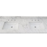 Alpine Reserve Carrara 61-in x 22-in White Natural Marble Undermount Double Sink Widespread Faucet Mount Bathroom Vanity Top