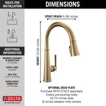 Delta Emmeline Single Handle Pull-Down Kitchen Faucet in Lumicoat Champagne Bronze, 9182-CZ-PR-DST, MRSP: $928, FINAL PRICE: $ + TAX