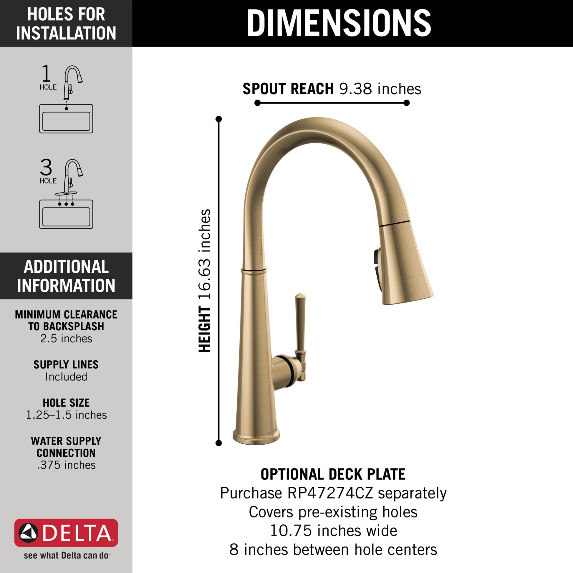Delta Emmeline Single Handle Pull-Down Kitchen Faucet in Lumicoat Champagne Bronze, 9182-CZ-PR-DST, MRSP: $928, FINAL PRICE: $ + TAX