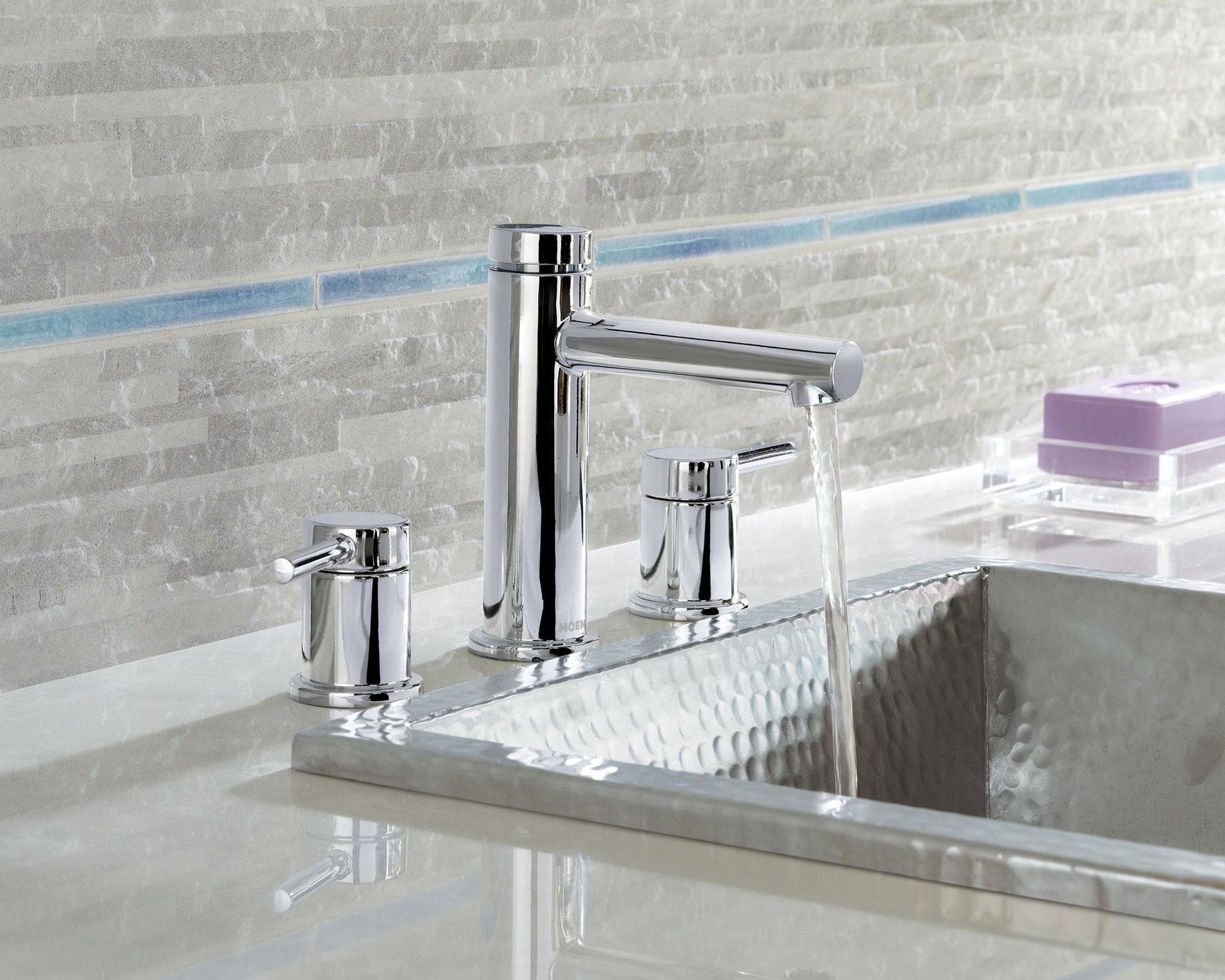 Moen Align Chrome Widespread 2-handle WaterSense High-arc Residential Handle Bathroom Sink Faucet with Drain