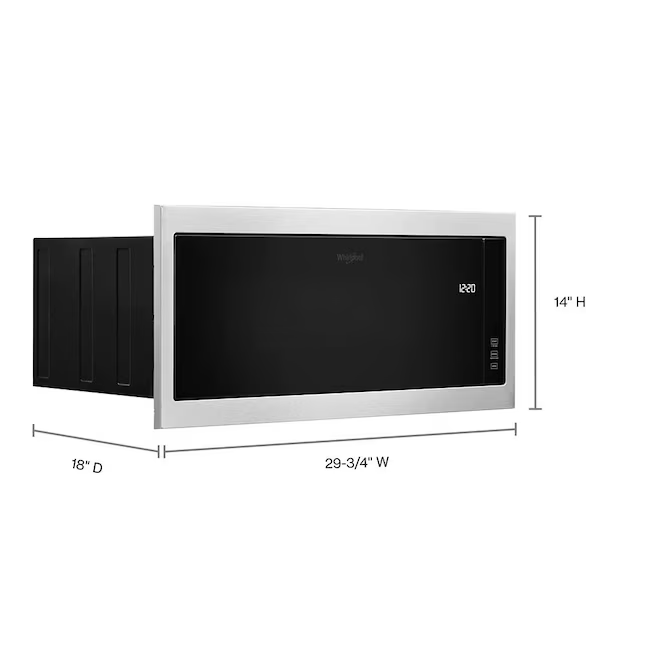 Whirlpool 1.1-cu ft 1000-Watt 29.75-in Built-In Microwave (Stainless Steel), WMT50011KS *HD2509, Retail: $749.00, FINAL PRICE: $469.99 + TAX