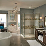 Delta Cassidy Metal Cross Handle Set - Roman Tub in Stainless Steel