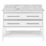 Ellen DeGeneres Lynnmere 48-in White Undermount Single Sink Bathroom Vanity with Natural Carrara Marble Top, 1549VA-48-201-900-UM, FINAL PRICE: $699.99 + Tax