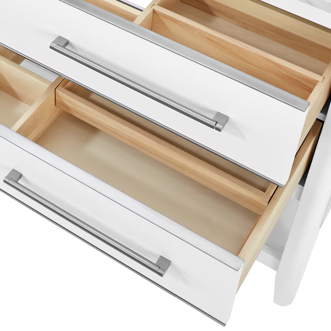 Ellen DeGeneres Lynnmere 48-in White Undermount Single Sink Bathroom Vanity with Natural Carrara Marble Top, 1549VA-48-201-900-UM, FINAL PRICE: $699.99 + Tax