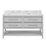 Ellen DeGeneres Lynnmere 60-in Light Gray Undermount Double Sink Bathroom Vanity with Carrara Natural Marble Top, 1549VA-60-242-900-UM, [FB271], FINAL PRICE: $929.99 + Tax