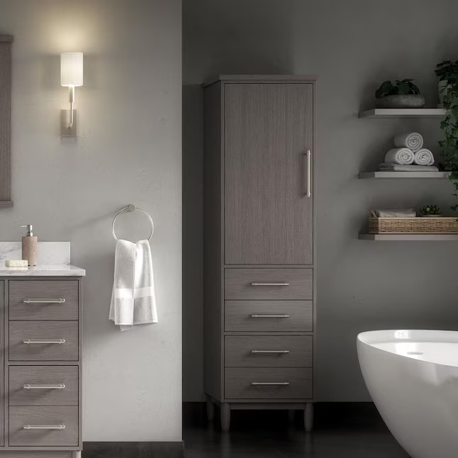 Ellen DeGeneres Greenwell 24-in W x 72-in H x 18-in D Cashmere Plywood Freestanding Linen Cabinet, 1656FC-24-247, FINAL PRICE: $399.99 + Tax