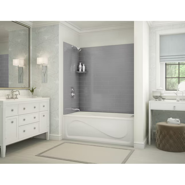 MAAX Utile 60-in L x 30-in W x 60-in H Metro Ash Grey 3-Piece Direct to Stud Bathtub Back Wall Panel, 103414-301-501-800  #805769 *JR2509, Retail: $1,916.00, FINAL PRICE: $799.99 + TAX