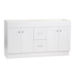 Project Source Series 60-in True White Bathroom Vanity Base Cabinet without Top, R36 VSDB60 *JR2511, Retail: $549.00, FINAL PRICE: $299.99 + TAX