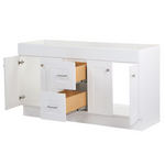 Project Source Series 60-in True White Bathroom Vanity Base Cabinet without Top, R36 VSDB60 *JR2511, Retail: $549.00, FINAL PRICE: $299.99 + TAX
