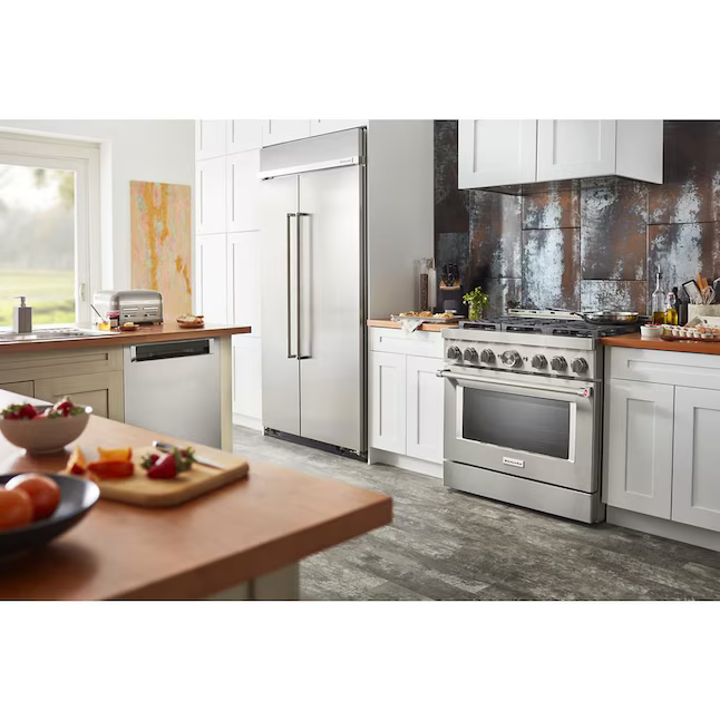 KitchenAid 36-in 6 burners 5.1-cu ft Convection Oven Freestanding Natural Gas Range (Stainless Steel), KFGC506JSS *JR2503, Retail: $6,849.00, FINAL PRICE: $4,799.99 + TAX