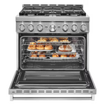 KitchenAid 36-in 6 burners 5.1-cu ft Convection Oven Freestanding Natural Gas Range (Stainless Steel), KFGC506JSS *JR2503, Retail: $6,849.00, FINAL PRICE: $4,799.99 + TAX