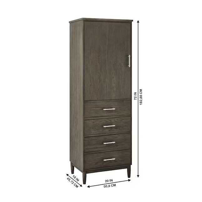 Ellen DeGeneres Greenwell 24-in W x 72-in H x 18-in D Cashmere Plywood Freestanding Linen Cabinet, 1656FC-24-247, FINAL PRICE: $399.99 + Tax