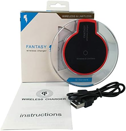 Fantasy Wireless Charger (Black), Compatible with Apple, Google, Samsung, HTC, and All Wireless Charging Cellphones