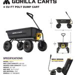 Gorilla Carts Gorilla Carts 4-cu ft Poly Yard Cart