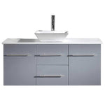 Marsala 49-in Gray Double Sink Floating Bathroom Vanity with CUSTOM Top and Vessel Sink, MS-420-CUSTOM-GR