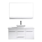 ***NO TOP** Marsala 48-in White Double Sink Floating Bathroom Vanity ***NO TOP***, MS-420-CAB-WH