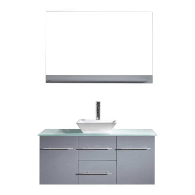 ***NO TOP** Marsala 48-in Gray Double Sink Floating Bathroom Vanity ***NO TOP***, MS-420-BAS-GR
