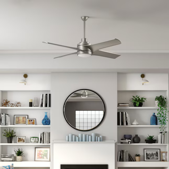 Minka Aire Swept 56-in Integrated LED Silver with Silver Blades Ceiling Fan With Light - Remote Included (4-Blade), F543L-SL *JR2508, Retail: $639.00, FINAL PRICE: $269.99 + TAX