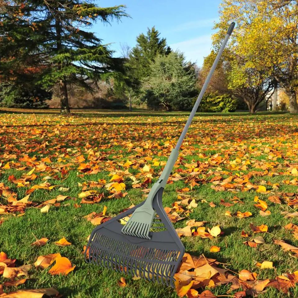 Suncast 26 in. Poly Double Tine Leaf Rake Detachable Hand Rake Model ...