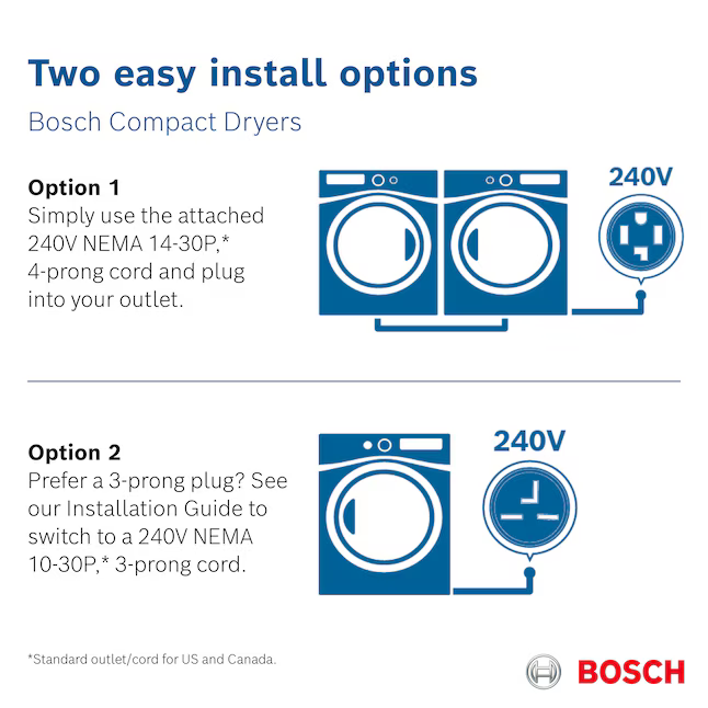 Bosch 800 Series Medium Stackable Steam Cycle Ventless Heat Pump Electric Dryer (Pearl Steel), WQB245AXUC/02 *JR2508, Retail: $1,999.00, FINAL PRICE: $1,199.99 + TAX