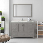 Virtu USA Caroline Avenue 48-in Cashmere Gray Undermount Single Sink Bathroom Vanity with Dazzle White Quartz Top