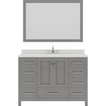 Virtu USA Caroline Avenue 48-in Cashmere Gray Undermount Single Sink Bathroom Vanity with Dazzle White Quartz Top